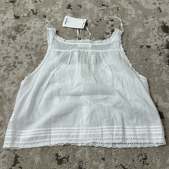 Pull & Bear White Lace Trim Top Size Medium NWT - Picture 3 of 6